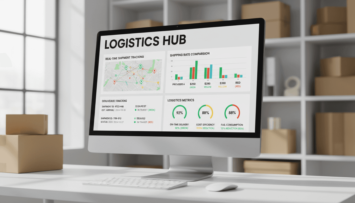 Logistics software dashboard interface